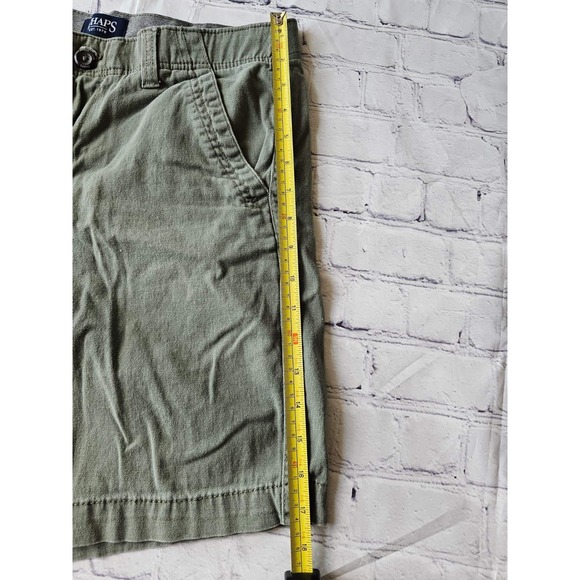 Chaps Mens Regular Fit Olive Green Chino Shorts Size 30 Stretch Cotton Blend - Picture 11 of 12